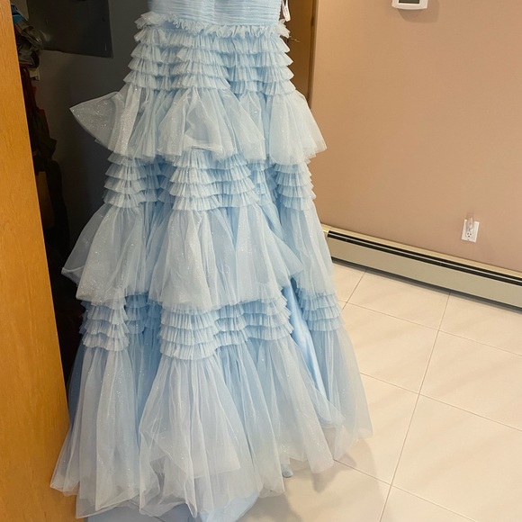 Sherri hill light blue ruffle layers - Picture 9 of 12